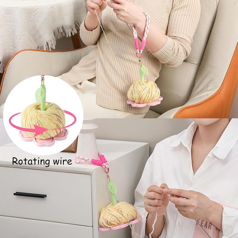 RSRIHE Portable Wrist Yarn Holder- 3D Printed Sakura Crochet Holder for Knitting. Perfect for Travel and on-The-go Crocheting. Comfortable Handmade Tool for Yarn Lovers - Image 3